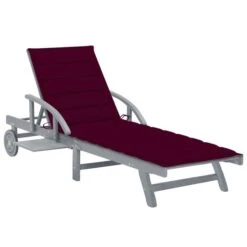 Chaise Longue De Jardin Avec Coussin Bois D'acacia Solide 57