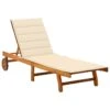 Chaise Longue De Jardin Avec Coussin Bois D'acacia Solide 36