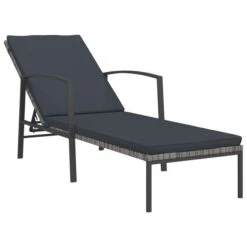 Devant 32 Devant -Pino Soldes Boutique chaise longue de jardin avec coussin resine tressee gris 3666722128094 1337494