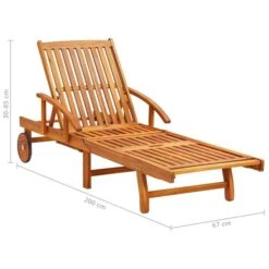Chaise Longue De Jardin Avec Table Et Coussin Bois D'acacia 10 -Pino Soldes Boutique chaise longue de jardin avec table et coussin bois d acacia 3666722430463 817899