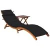 Chaise Longue De Jardin Avec Table Et Coussin Bois D'acacia 5 -Pino Soldes Boutique chaise longue de jardin avec table et coussin bois d acacia 3666722430661 817555