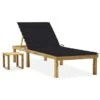 Chaise Longue De Jardin Avec Table Et Coussin Pin Imprégné 6 -Pino Soldes Boutique chaise longue de jardin avec table et coussin pin impregne 3666722407465 858996