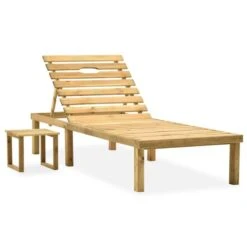 Chaise Longue De Jardin Avec Table Et Coussin Pin Imprégné 6 -Pino Soldes Boutique chaise longue de jardin avec table et coussin pin impregne 3666722407465 858997