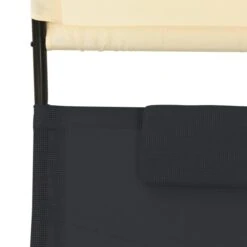 Chaise Longue Double Avec Auvent Textilène Noir Et Crème 14 Chaise Longue Double Avec Auvent Textilène Noir Et Crème -Pino Soldes Boutique chaise longue double avec auvent textilene noir et creme 3666722363167 936841