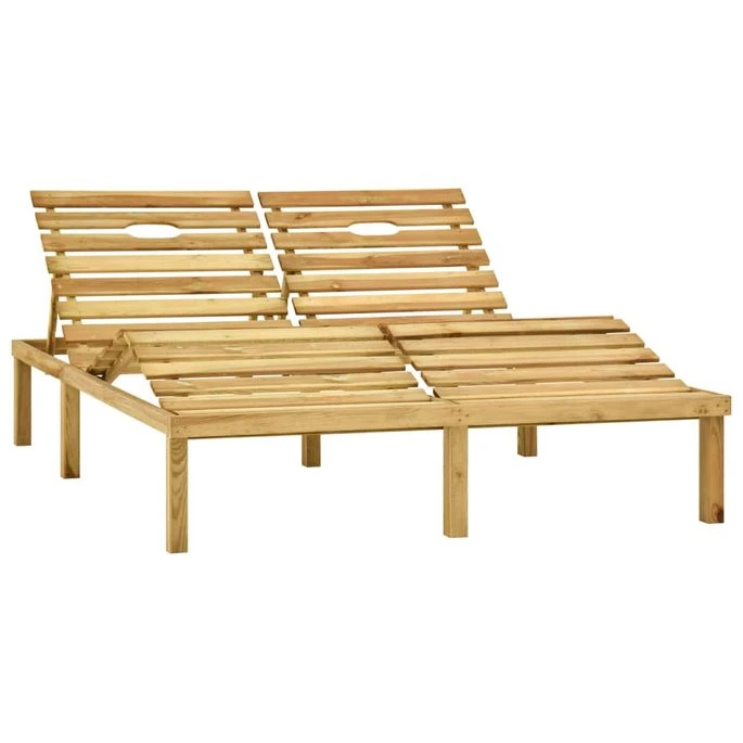 Chaise Longue Double Et Coussins Bleu Royal Pin Imprégné 2 4 Chaise Longue Double Et Coussins Bleu Royal Pin Imprégné 2 – Image 2