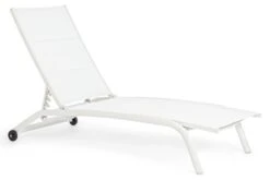 Chaise Longue En Aluminium Avec Roues Blanc Chloé - Lot De 4