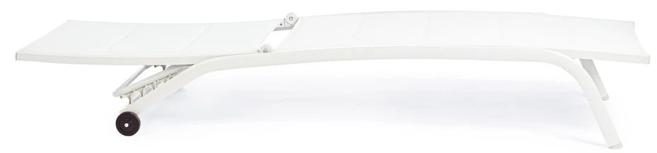 Chaise Longue En Aluminium Avec Roues Blanc Chloé - Lot De 4 5 Chaise Longue En Aluminium Avec Roues Blanc Chloé - Lot De 4 – Image 3