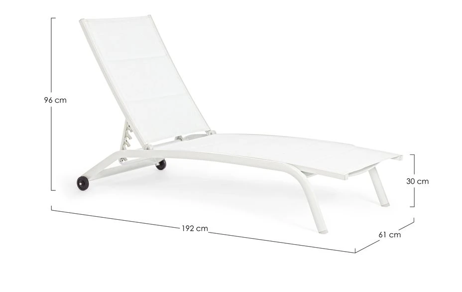 Chaise Longue En Aluminium Avec Roues Blanc Chloé - Lot De 4 10 Chaise Longue En Aluminium Avec Roues Blanc Chloé - Lot De 4 – Image 8
