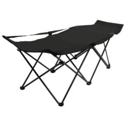 Chaise Longue Pliable Noir Acier