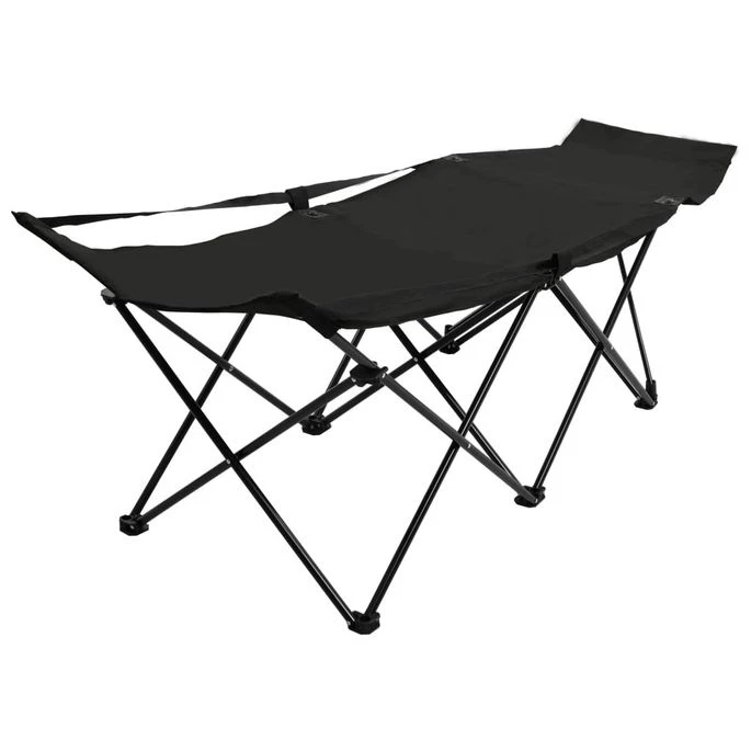 Chaise Longue Pliable Noir Acier 3 Chaise Longue Pliable Noir Acier