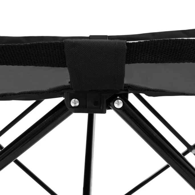 Chaise Longue Pliable Noir Acier 8 Chaise Longue Pliable Noir Acier – Image 6