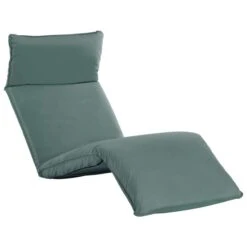 Chaise Longue Pliable Tissu Oxford Gris