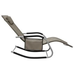 Chaise Longue Textilène Taupe Et Gris -Pino Soldes Boutique chaise longue textilene taupe et gris 3666722461009 763024
