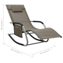 Chaise Longue Textilène Taupe Et Gris -Pino Soldes Boutique chaise longue textilene taupe et gris 3666722461009 763028