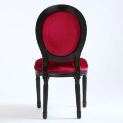 Chaise Médaillon Bois Patiné Noir Et Velours Fuchsia Louis XVI - Lot De 2 -Pino Soldes Boutique chaise medaillon bois patine noir et velours fuchsia louis xvi lot de 2 3327480021965 85584