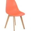 Chaise Nordique Polypropylène Orange Mate Et Pieds Hêtre Clair Tula