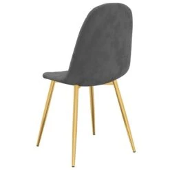 Chaise Pieds Métal Doré Et Assise Velours Gris Foncé Skyla - Lot De 2 -Pino Soldes Boutique chaise pieds metal dore et assise velours gris fonce skyla lot de 2 3666722298698 1013986