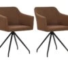 Chaise Pivotante Tissu Marron Et Pieds Métal Noir Miko - Lot De 2 -Pino Soldes Boutique chaise pivotante tissu marron et pieds metal noir miko lot de 2 3666722768894 594653