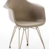 Chaise Polypropylène Avec Accoudoirs Taupe Et Pieds Métal Doré Rooj -Pino Soldes Boutique chaise polypropylene avec accoudoirs taupe et pieds metal dore rooj 8435471829348 289542