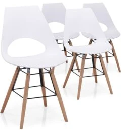 Chaise Scandinave Blanche Dona - Lot De 4 -Pino Soldes Boutique chaise scandinave blanche dona lot de 4 3327480026786 175901
