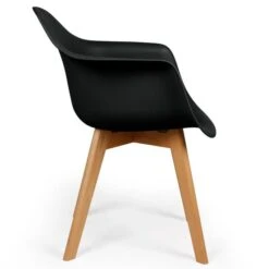 Chaise Scandinave Moderne Naturel Et Noir Poka - Lot De 4 -Pino Soldes Boutique chaise scandinave moderne naturel et noir poka lot de 4 3327480021583 105056