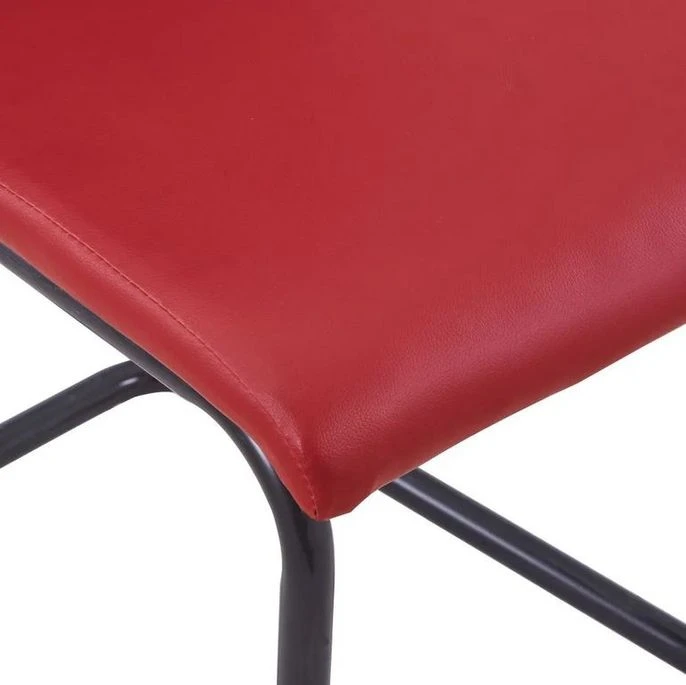 Chaise Simili Cuir Bordeaux Et Pieds Métal Noir Adma - Lot De 4 7 Chaise Simili Cuir Bordeaux Et Pieds Métal Noir Adma - Lot De 4 – Image 5