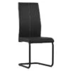 Chaise Simili Cuir Noir Et Pieds Métal Noir Adma - Lot De 4