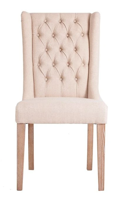 Chaise Tissu Beige Et Pieds Frêne Massif Satto - Lot De 2 4 Chaise Tissu Beige Et Pieds Frêne Massif Satto - Lot De 2 – Image 2