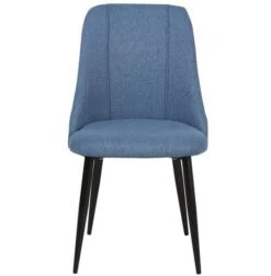 Chaise Tissu Bleu Et Pieds Métal Noir Ayane - Lot De 2 -Pino Soldes Boutique chaise tissu bleu et pieds metal noir ayane lot de 2 3248118230699 1147241