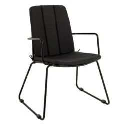 Chaise Tissu Et Métal Noir Kimen