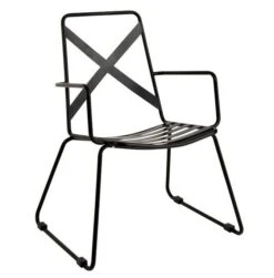 Chaise Tissu Et Métal Noir Kimen -Pino Soldes Boutique chaise tissu et metal noir kimen 5400924017385 376603