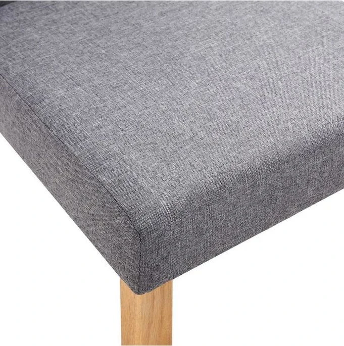 Chaise Tissu Gris Clair Et Bois De Caoutchouc Quiso - Lot De 4 7 Chaise Tissu Gris Clair Et Bois De Caoutchouc Quiso - Lot De 4 – Image 5