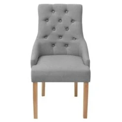 Devant 13 Devant -Pino Soldes Boutique chaise tissu gris clair et pieds chene massif lot de 2 3666722549776 404832