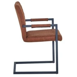 Chaise Tissu Marron Et Pieds Métal Noir Shanti - Lot De 2 -Pino Soldes Boutique chaise tissu marron et pieds metal noir kansas lot de 2 3327480050828 392104