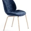 Chaise Velours Bleu Et Pieds Métal Doré Raj -Pino Soldes Boutique chaise velours bleu et pieds metal dore 8435471832263 289103