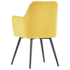 Chaise Velours Jaune Et Pieds Métal Noir Ilash - Lot De 2 -Pino Soldes Boutique chaise velours jaune et pieds metal noir ilash lot de 2 8719883856780 594563