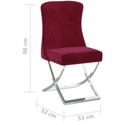 Chaises à Dîner 2 Pcs Bordeaux 53x52x98 Cm Velours Et Inox 17 Chaises à Dîner 2 Pcs Bordeaux 53x52x98 Cm Velours Et Inox -Pino Soldes Boutique chaises a diner 2 pcs bordeaux 53x52x98 cm velours et inox 3666722385749 905402