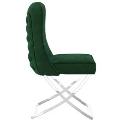 Chaises à Dîner 2 Pcs Vert Foncé 53x52x98 Cm Velours Et Inox -Pino Soldes Boutique chaises a diner 2 pcs vert fonce 53x52x98 cm velours et inox 3666722458870 767608