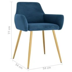 Chaises De Salle à Manger 2 Pcs Bleu Velours Loka -Pino Soldes Boutique chaises de salle a manger 2 pcs bleu velours loka 8720286389010 1320389