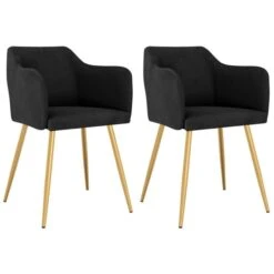 Chaises De Salle à Manger 2 Pcs Noir Velours Loka