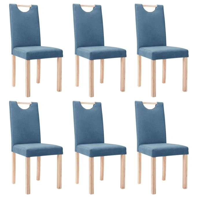 Chaises De Salle à Manger 6 Pcs Bleu Tissu 31 3 Chaises De Salle à Manger 6 Pcs Bleu Tissu 31