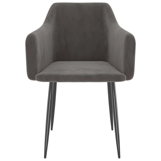 Chaises De Salle à Manger 6 Pcs Gris Foncé Velours Kuiza 5 Chaises De Salle à Manger 6 Pcs Gris Foncé Velours Kuiza – Image 3