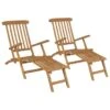 Chaises De Terrasse Avec Repose-pied 2 Pcs Bois De Teck Solide