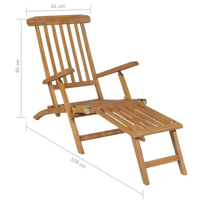Chaises De Terrasse Avec Repose-pied 2 Pcs Bois De Teck Solide 14 Chaises De Terrasse Avec Repose-pied 2 Pcs Bois De Teck Solide – Image 12
