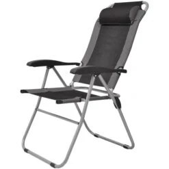 Chaises Inclinables De Camping 2 Pcs Gris Et Noir -Pino Soldes Boutique chaises inclinables de camping 2 pcs gris et noir 8718475965855 1409141