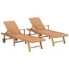 Chaises Longues 2 Pcs Bois De Teck Solide 2