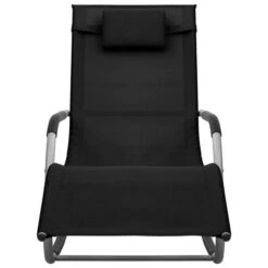 Chaises Longues 2 Pcs Textilène Noir Et Gris -Pino Soldes Boutique chaises longues 2 pcs textilene noir et gris 3666722455664 770884