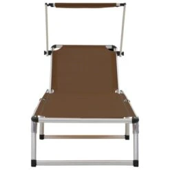Chaises Longues Pliables Toit 2 Pcs Aluminium Textilène Marron -Pino Soldes Boutique chaises longues pliables toit 2 pcs aluminium textilene marron 3666722356565 942169