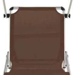 Chaises Longues Pliables Toit 2 Pcs Aluminium Textilène Marron -Pino Soldes Boutique chaises longues pliables toit 2 pcs aluminium textilene marron 3666722356565 942175
