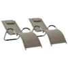 Chaises Longues Textilène 2 Pcs Taupe Et Gris